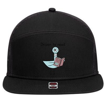 Driven To Read Pigeon Library Reading Books Reader 7 Panel Mesh Trucker Snapback Hat