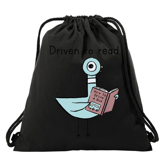 Driven To Read Pigeon Library Reading Books Reader Drawstring Bag