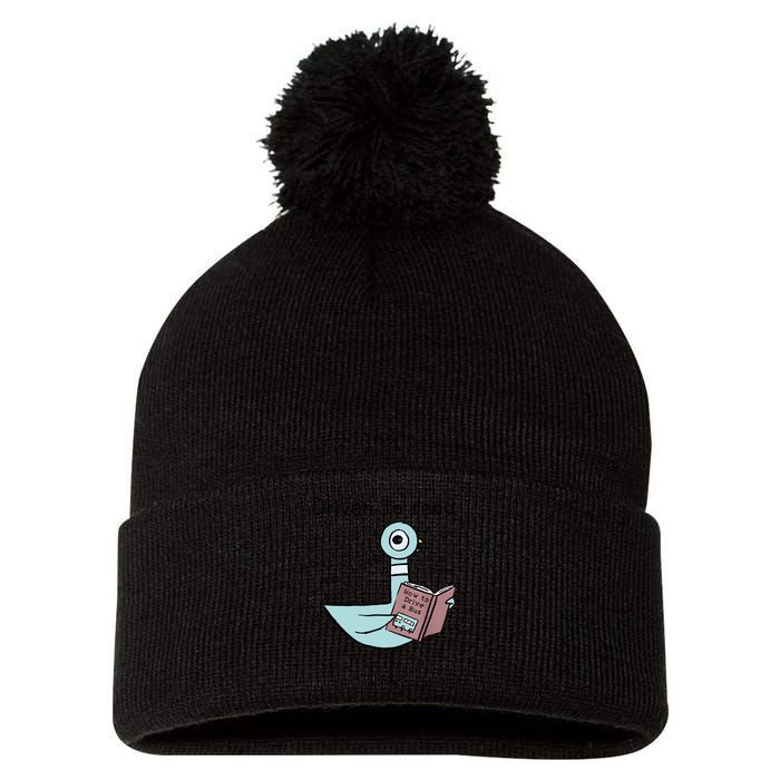 Driven To Read Pigeon Library Reading Books Reader Pom Pom 12in Knit Beanie