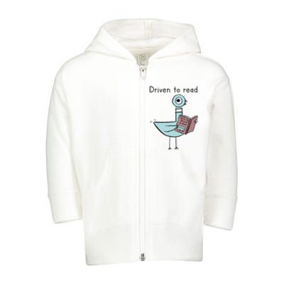 Driven To Read Pigeon Library Reading Books Reader Toddler Zip Fleece Hoodie