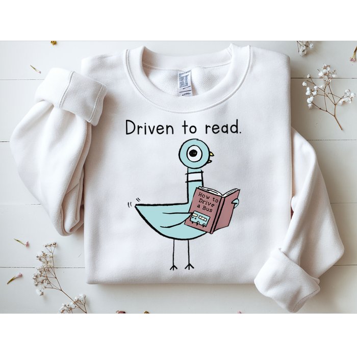 Driven To Read Pigeon Library Reading Books Reader Sweatshirt