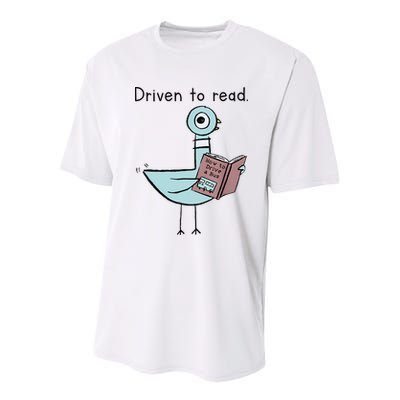 Driven To Read Pigeon Library Reading Books Reader Youth Performance Sprint T-Shirt