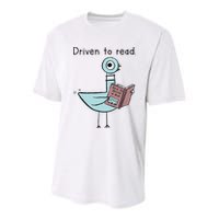 Driven To Read Pigeon Library Reading Books Reader Youth Performance Sprint T-Shirt