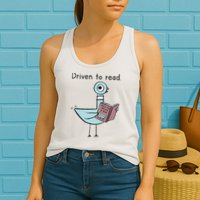Driven To Read Pigeon Library Reading Books Reader Womens Tank Top