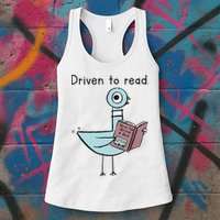 Driven To Read Pigeon Library Reading Books Reader Womens Tank Top