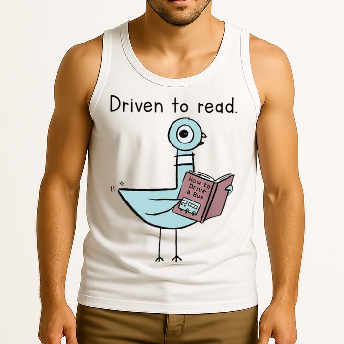 Driven To Read Pigeon Library Reading Books Reader Tank Top
