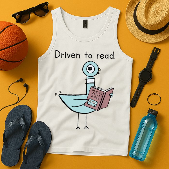 Driven To Read Pigeon Library Reading Books Reader Tank Top