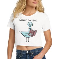 Driven To Read Pigeon Library Reading Books Reader Crop Top