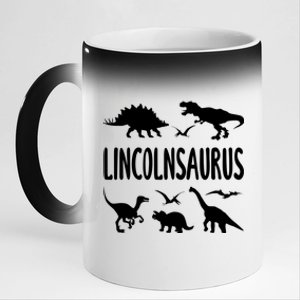 Dinosaur T Rex Dino Lincoln Lincolnsaurus Name Cool Gift 11oz Black Color Changing Mug