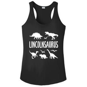 Dinosaur T Rex Dino Lincoln Lincolnsaurus Name Cool Gift Ladies PosiCharge Competitor Racerback Tank