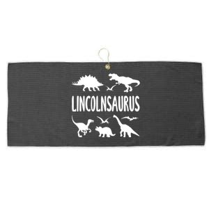 Dinosaur T Rex Dino Lincoln Lincolnsaurus Name Cool Gift Large Microfiber Waffle Golf Towel