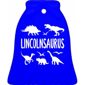 Dinosaur T Rex Dino Lincoln Lincolnsaurus Name Cool Gift Ceramic Bell Ornament