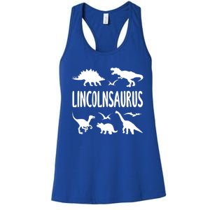 Dinosaur T Rex Dino Lincoln Lincolnsaurus Name Cool Gift Women's Racerback Tank