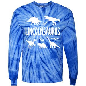 Dinosaur T Rex Dino Lincoln Lincolnsaurus Name Cool Gift Tie-Dye Long Sleeve Shirt