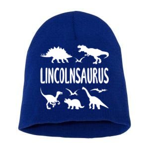 Dinosaur T Rex Dino Lincoln Lincolnsaurus Name Cool Gift Short Acrylic Beanie