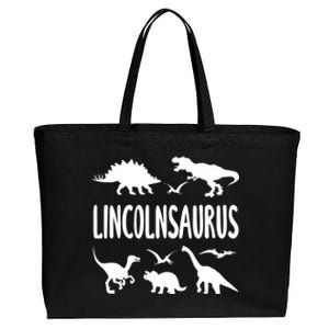 Dinosaur T Rex Dino Lincoln Lincolnsaurus Name Cool Gift Cotton Canvas Jumbo Tote