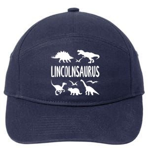 Dinosaur T Rex Dino Lincoln Lincolnsaurus Name Cool Gift 7-Panel Snapback Hat