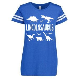 Dinosaur T Rex Dino Lincoln Lincolnsaurus Name Cool Gift Enza Ladies Jersey Football T-Shirt