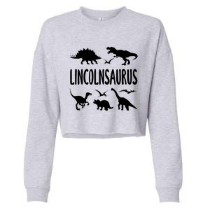 Dinosaur T Rex Dino Lincoln Lincolnsaurus Name Cool Gift Cropped Pullover Crew