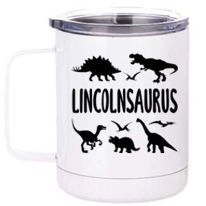 Dinosaur T Rex Dino Lincoln Lincolnsaurus Name Cool Gift 12 oz Stainless Steel Tumbler Cup