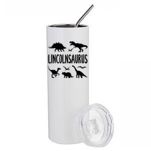 Dinosaur T Rex Dino Lincoln Lincolnsaurus Name Cool Gift Stainless Steel Tumbler