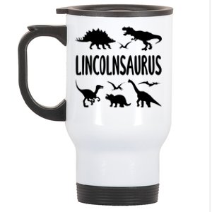 Dinosaur T Rex Dino Lincoln Lincolnsaurus Name Cool Gift Stainless Steel Travel Mug