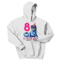 Dinosaur T Rex 8 Year Old 8th Birthday Kids Hoodie