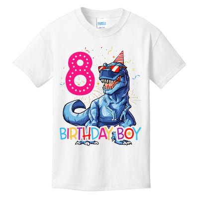 Dinosaur T Rex 8 Year Old 8th Birthday Kids T-Shirt