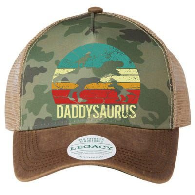 Daddysaurus T Rex Dinosaur Dad Daddy Saurus Family Matching Legacy Tie Dye Trucker Hat