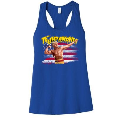 Donald Trump Republican Wrestling Meme Trumpamania Funny Women's Racerback Tank