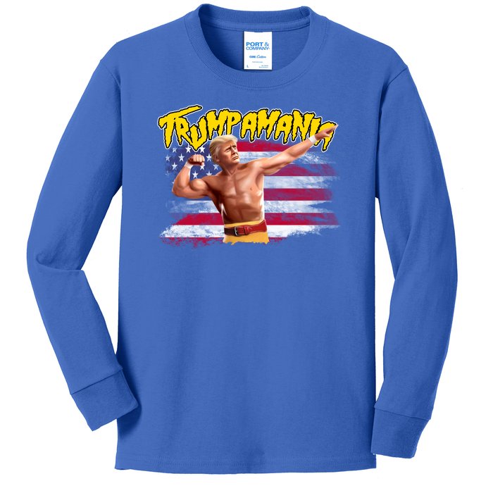 Donald Trump Republican Wrestling Meme Trumpamania Funny Kids Long Sleeve Shirt