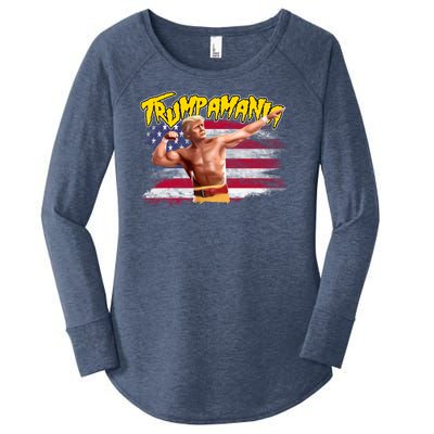 Donald Trump Republican Wrestling Meme Trumpamania Funny Women's Perfect Tri Tunic Long Sleeve Shirt