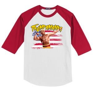 Donald Trump Republican Wrestling Meme Trumpamania Funny Kids Colorblock Raglan Jersey