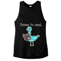 Driven To Read Pigeon Library Reading Books Reader Ladies PosiCharge Tri-Blend Wicking Tank