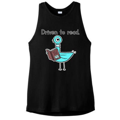 Driven To Read Pigeon Library Reading Books Reader Ladies PosiCharge Tri-Blend Wicking Tank