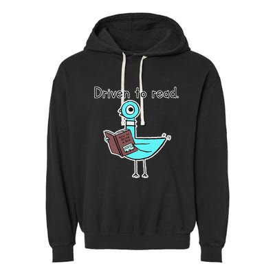 Driven To Read Pigeon Library Reading Books Reader Garment-Dyed Fleece Hoodie