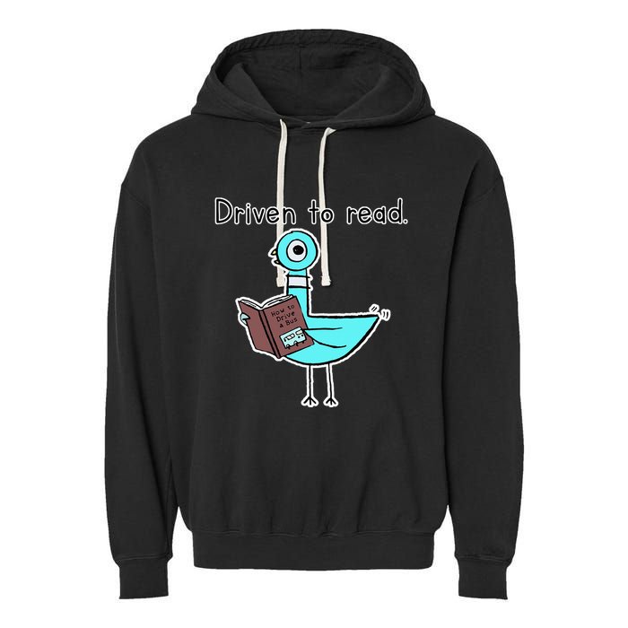Driven To Read Pigeon Library Reading Books Reader Garment-Dyed Fleece Hoodie