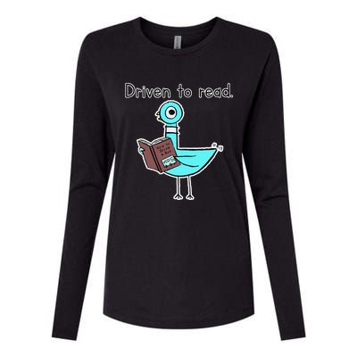 Driven To Read Pigeon Library Reading Books Reader Womens Cotton Relaxed Long Sleeve T-Shirt