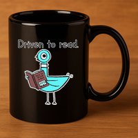 Driven To Read Pigeon Library Reading Books Reader 11oz C Handle Ceramic Mug