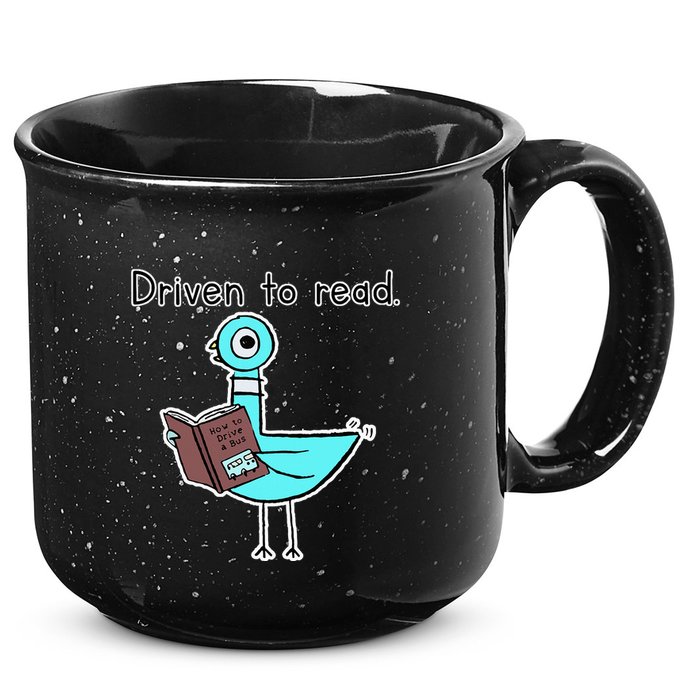 Driven To Read Pigeon Library Reading Books Reader 15oz Campfire Ceramic Mug
