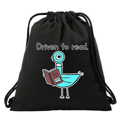 Driven To Read Pigeon Library Reading Books Reader Drawstring Bag