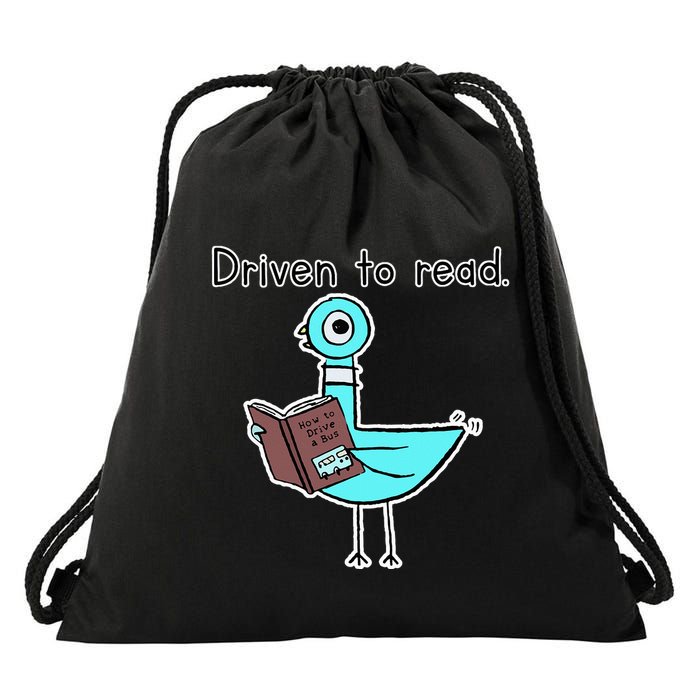 Driven To Read Pigeon Library Reading Books Reader Drawstring Bag