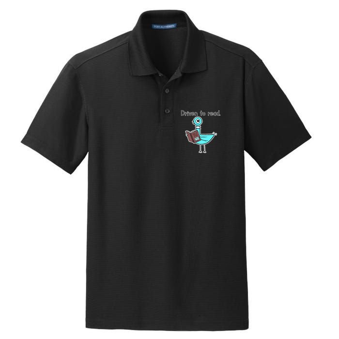 Driven To Read Pigeon Library Reading Books Reader Dry Zone Grid Polo