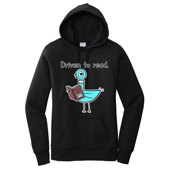 Driven To Read Pigeon Library Reading Books Reader Women's Pullover Hoodie