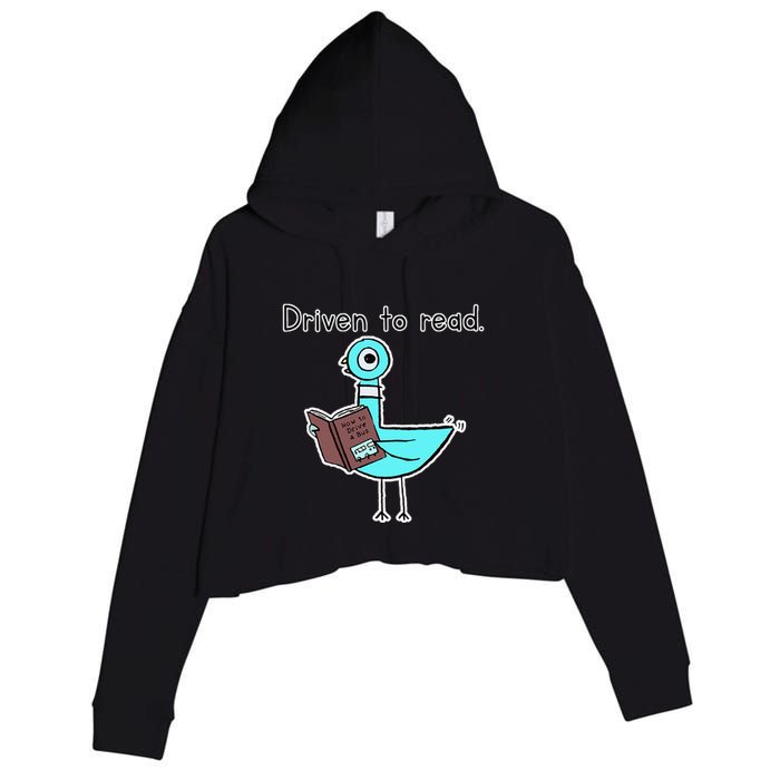 Driven To Read Pigeon Library Reading Books Reader Crop Fleece Hoodie