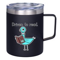 Driven To Read Pigeon Library Reading Books Reader 12oz Stainless Steel Coffee Mug
