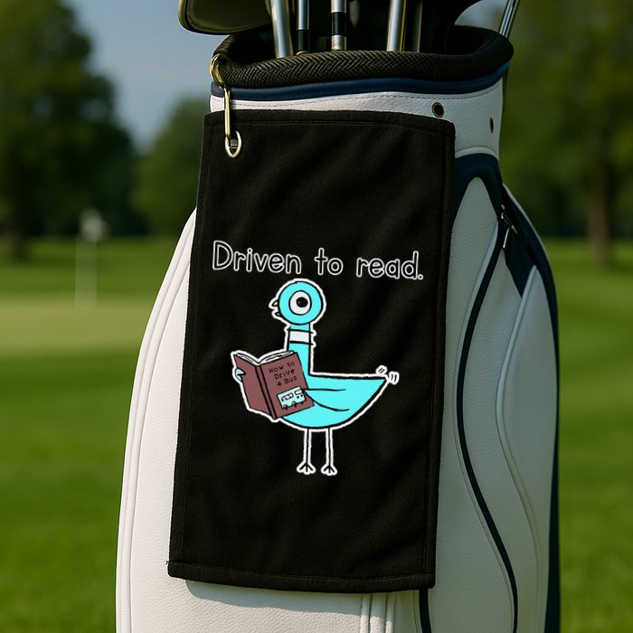 Driven To Read Pigeon Library Reading Books Reader Golf Towel