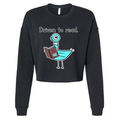 Driven To Read Pigeon Library Reading Books Reader Cropped Pullover Crew