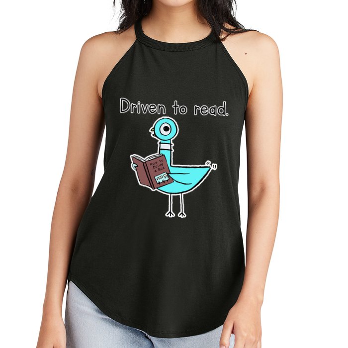 Driven To Read Pigeon Library Reading Books Reader Women's Perfect Tri Rocker Tank