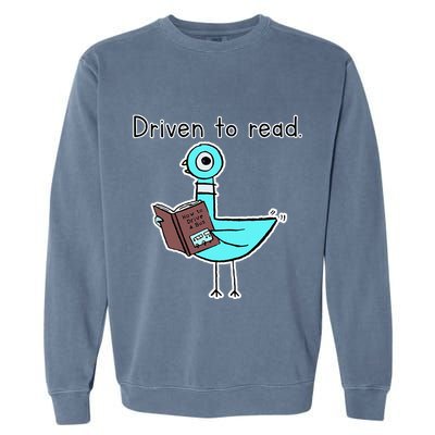 Driven To Read Pigeon Library Reading Books Reader Garment-Dyed Sweatshirt